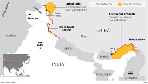 india and china disputed area